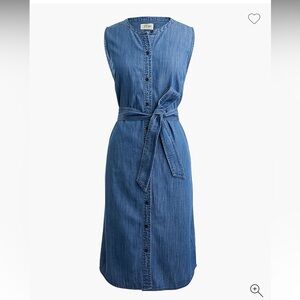 J. Crew Blue Denim Midi Dress with Belt